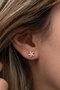Heliophilia Silver Pendientes de Plata de Ley 925 con Oro Rosa y Circón